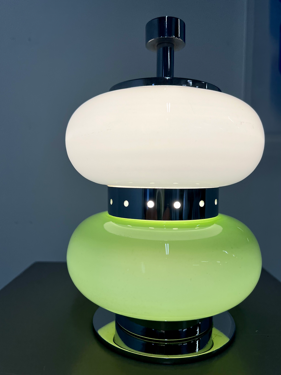 Thumbnail: Small glass table lamp, Italy 1960