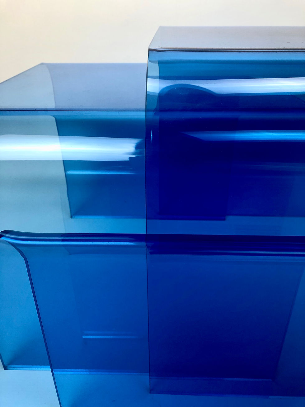 Thumbnail: Funky nesting tables in electrifying blue acrylic, 1980's