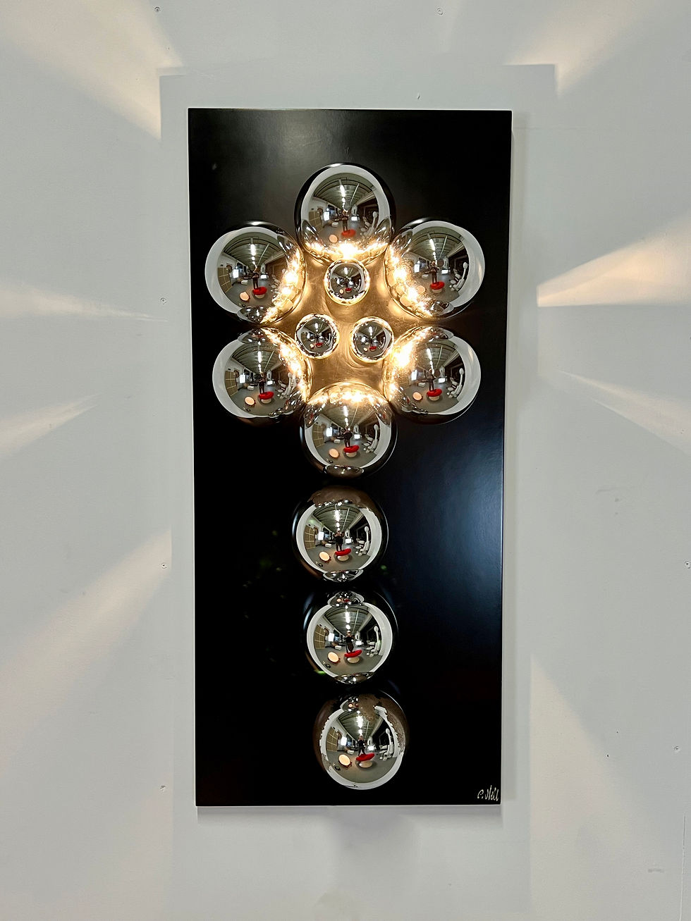 Thumbnail: Space Age wall lamp / art piece by Studio EF, Italy 1970's