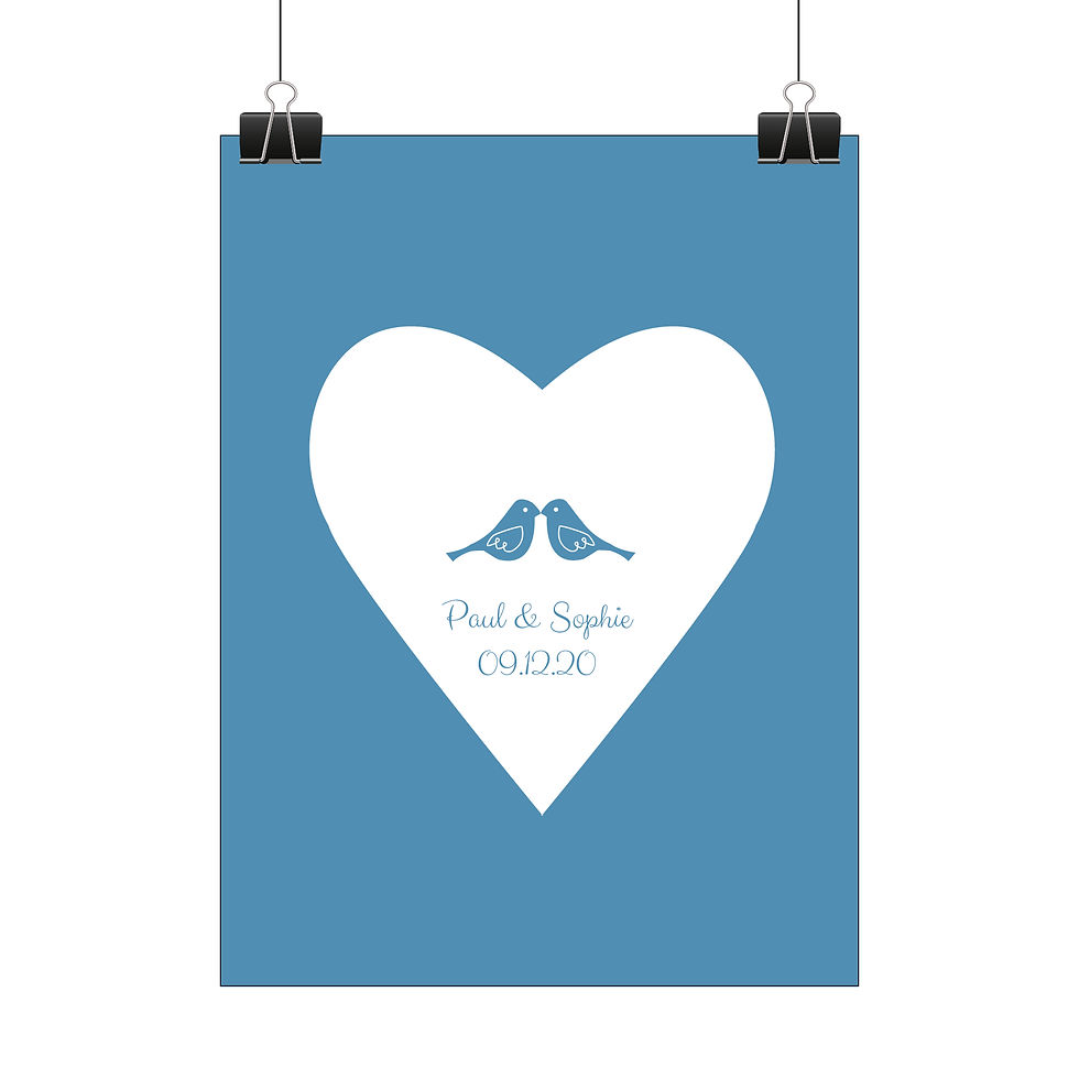 Thumbnail: Personalised love birds print