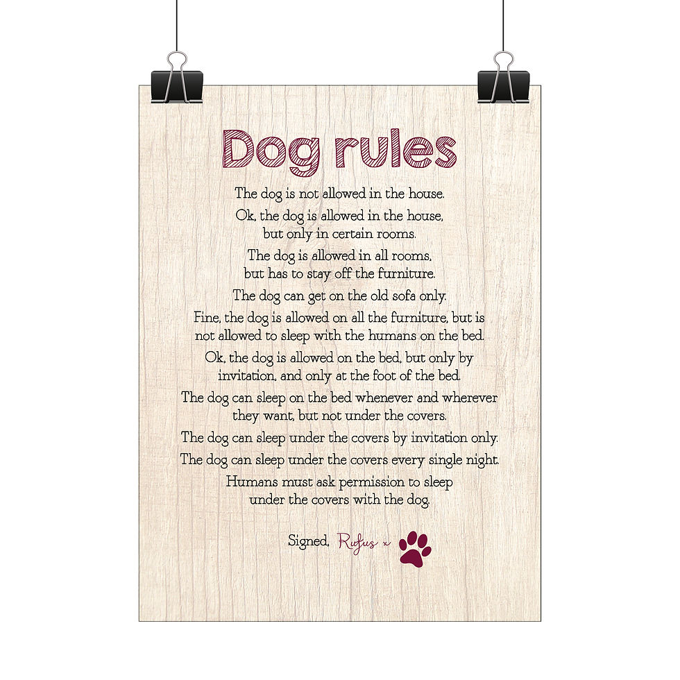Thumbnail: Personalised dog rules print