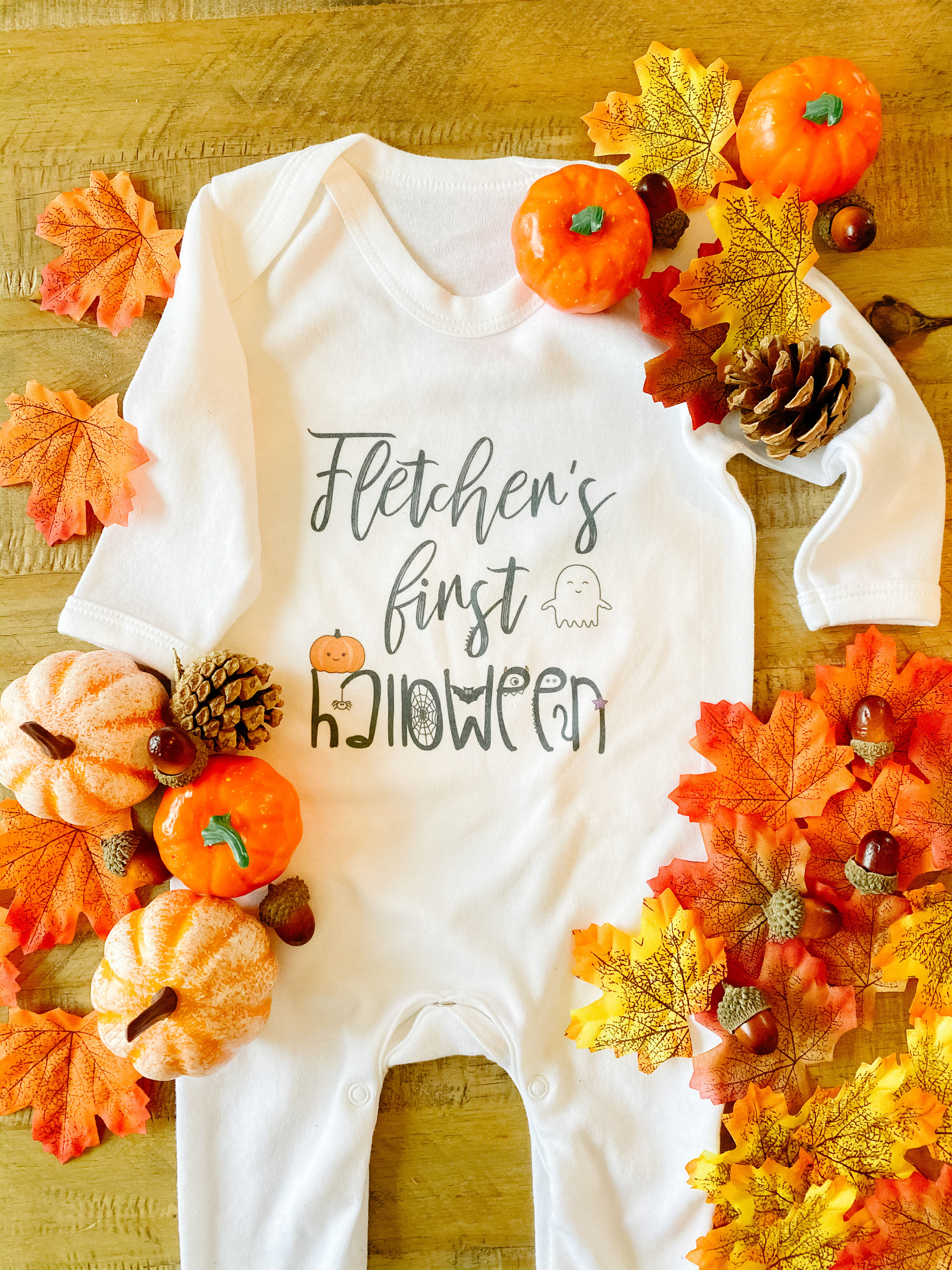 Personalised Halloween baby grow