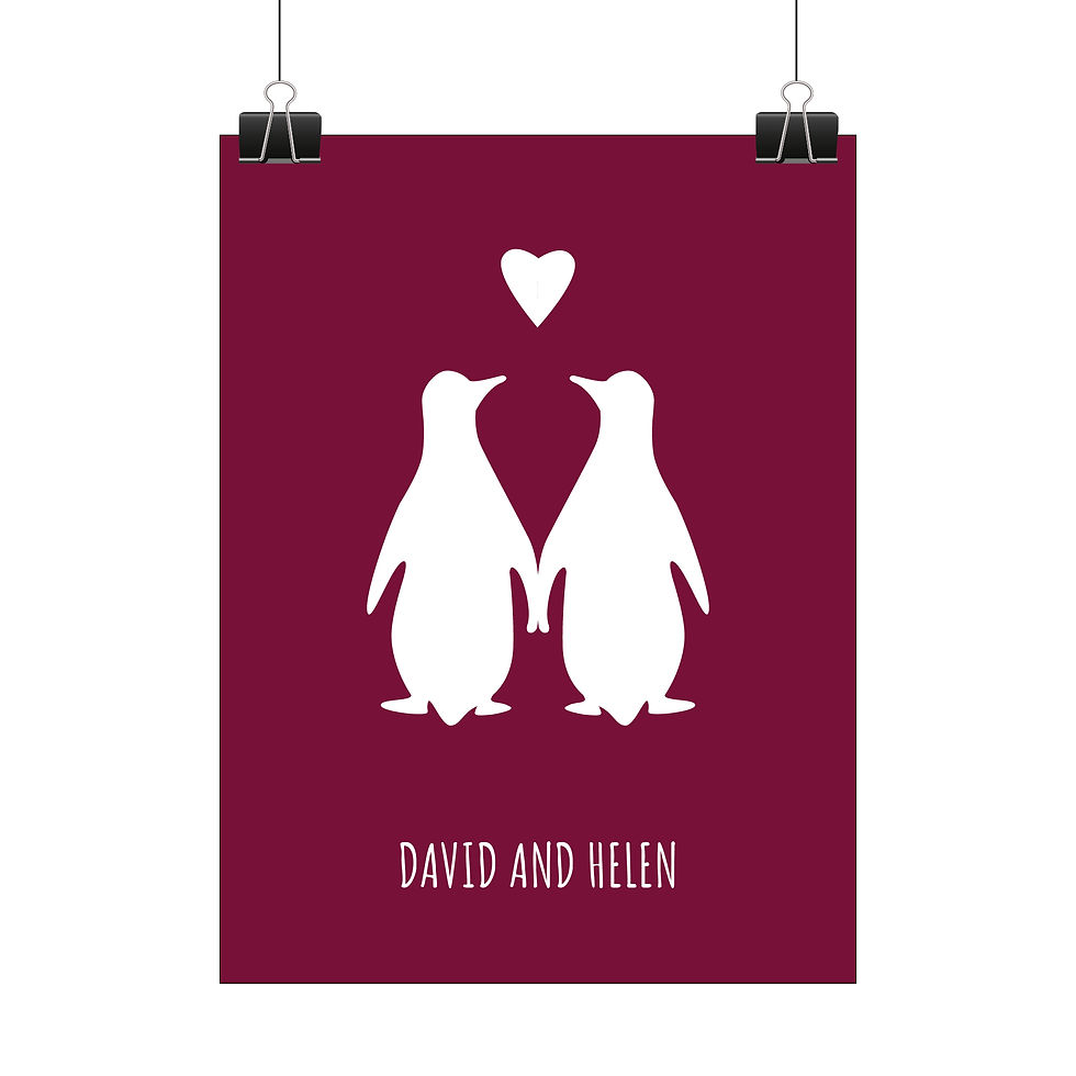 Thumbnail: Personalised penguins print