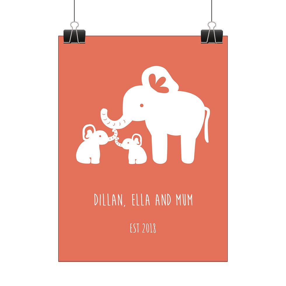 Thumbnail: Personalised elephant family