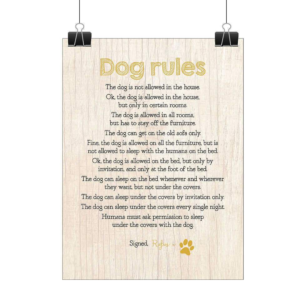 Thumbnail: Personalised dog rules print