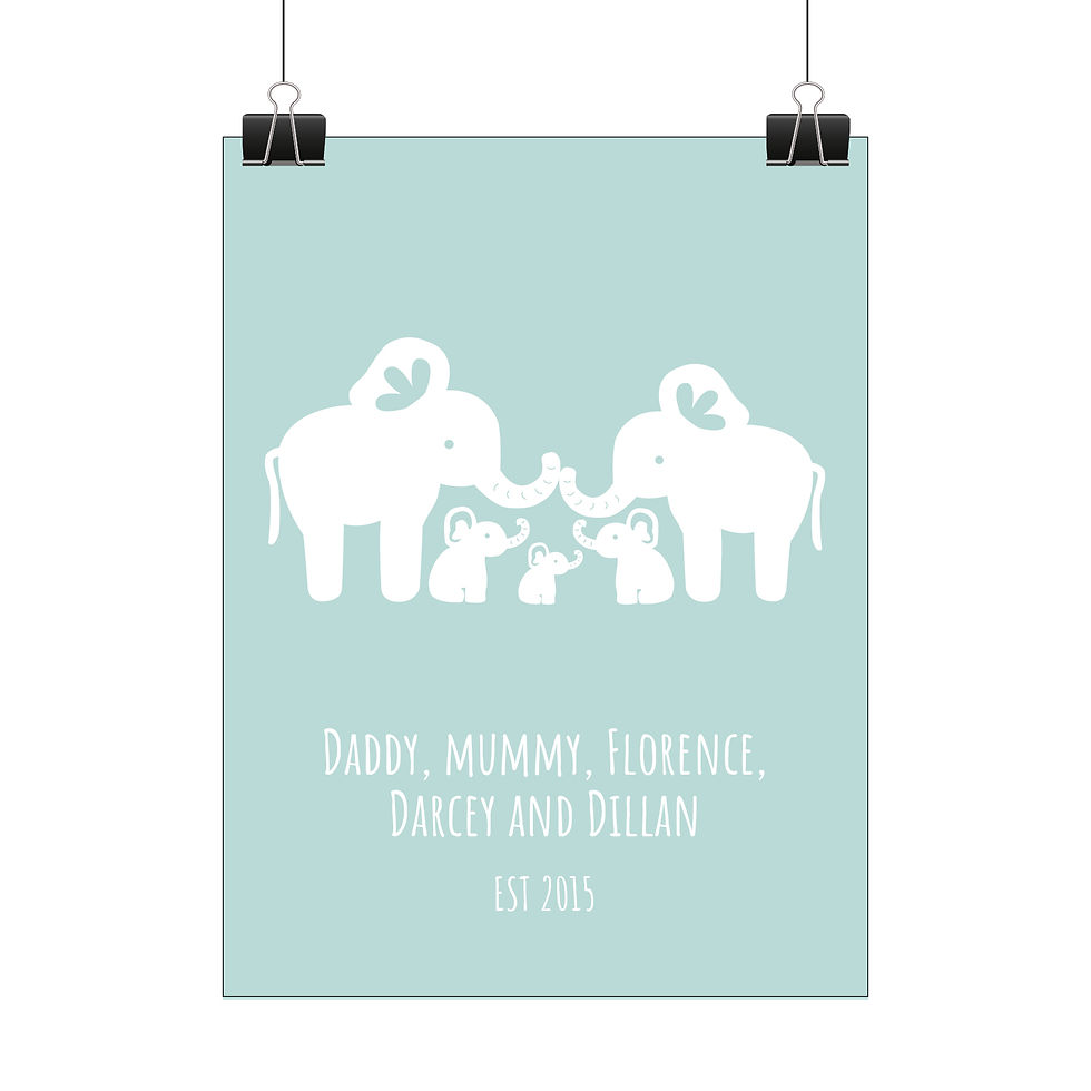 Thumbnail: Personalised elephant family