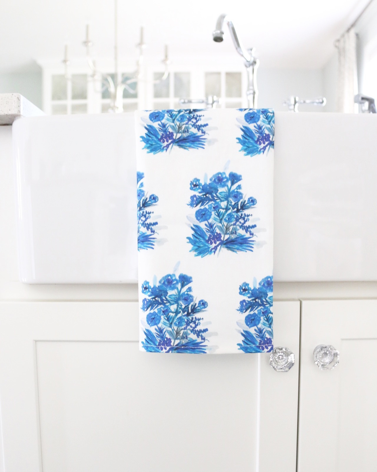 Porcelain Flower Power! Tea Towel (large)
