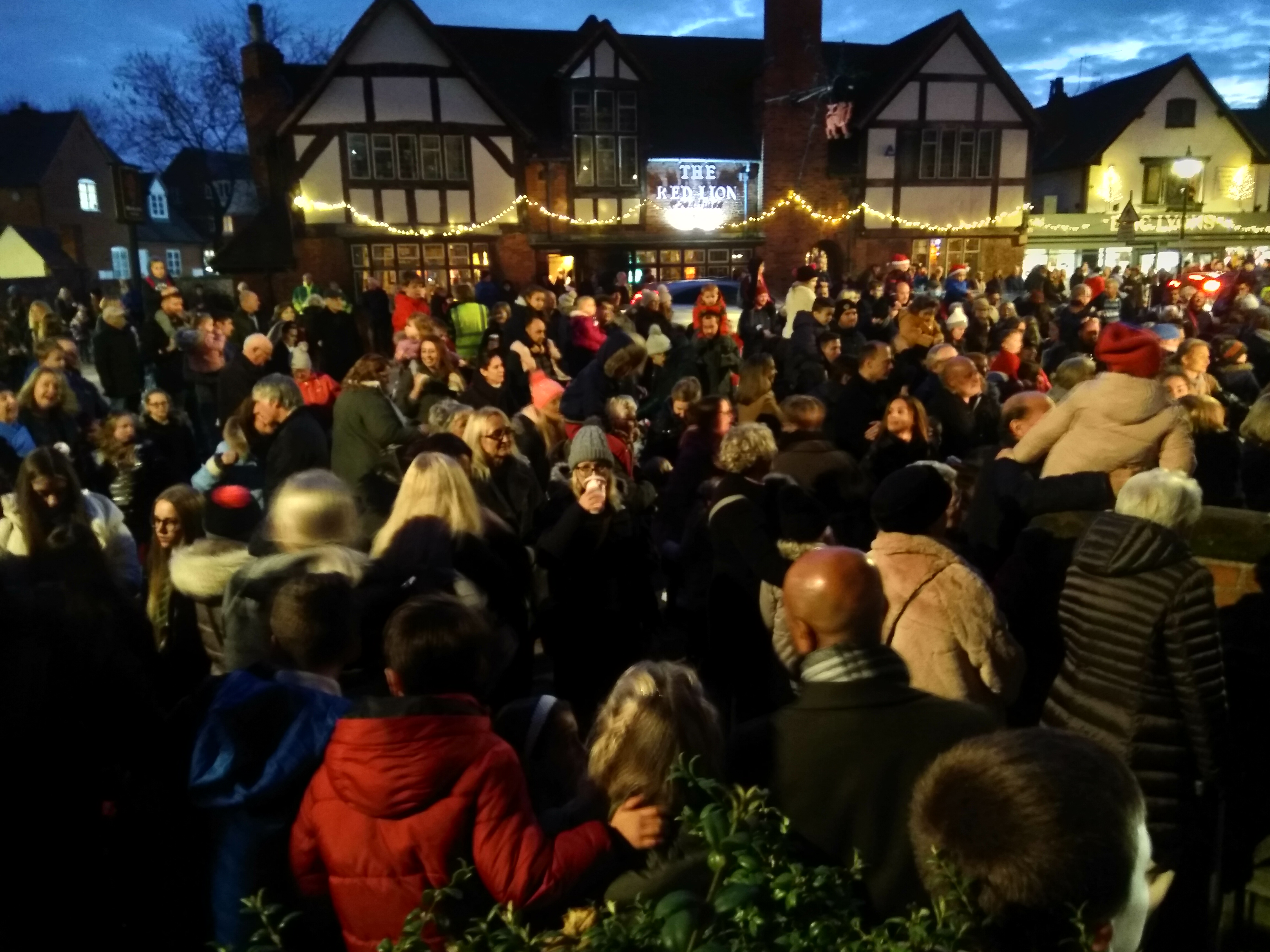 Crowd outside Red Lion