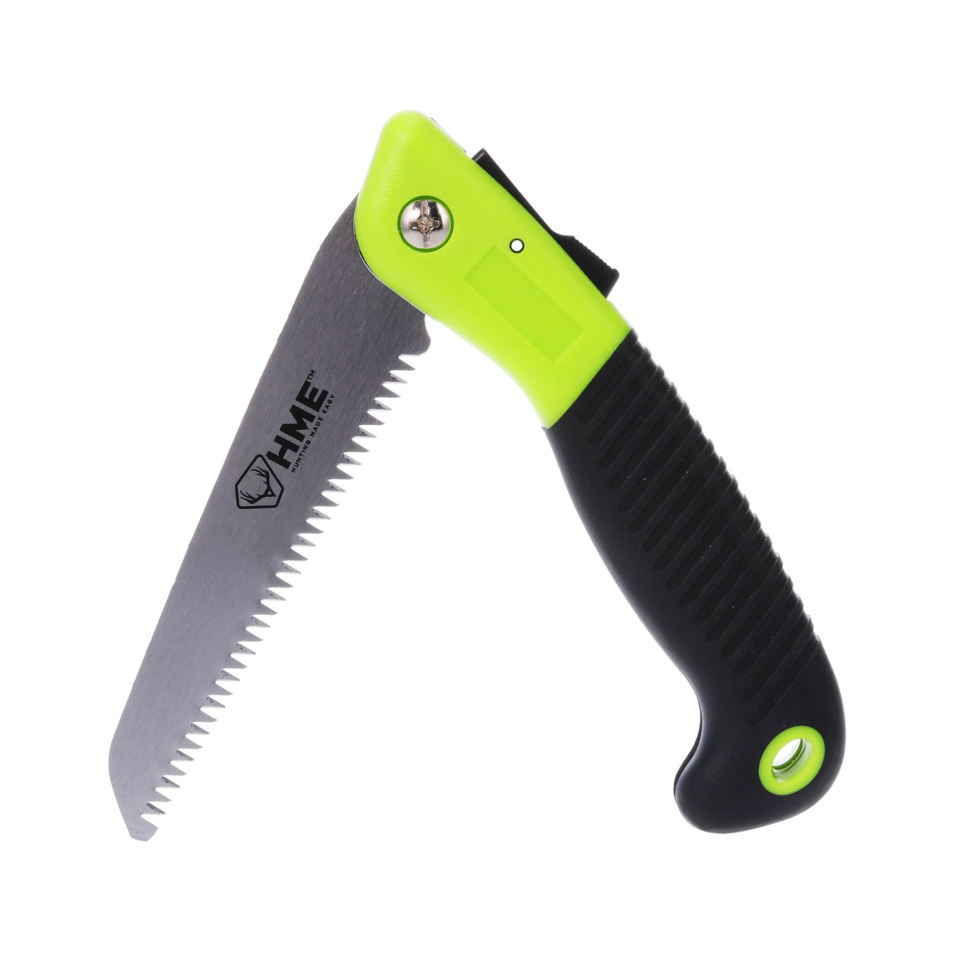 HME Mini Folding Hand Pocket Saw with 5" Carbon Steel Blade for Hunting Camping