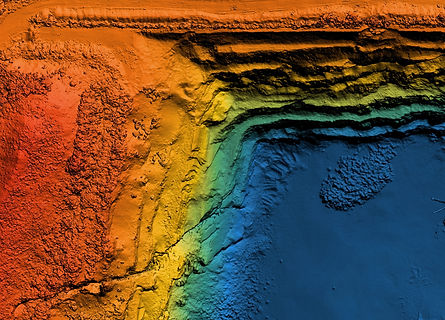 Model of a mine elevation. GIS product made after processing aerial pictures taken from a