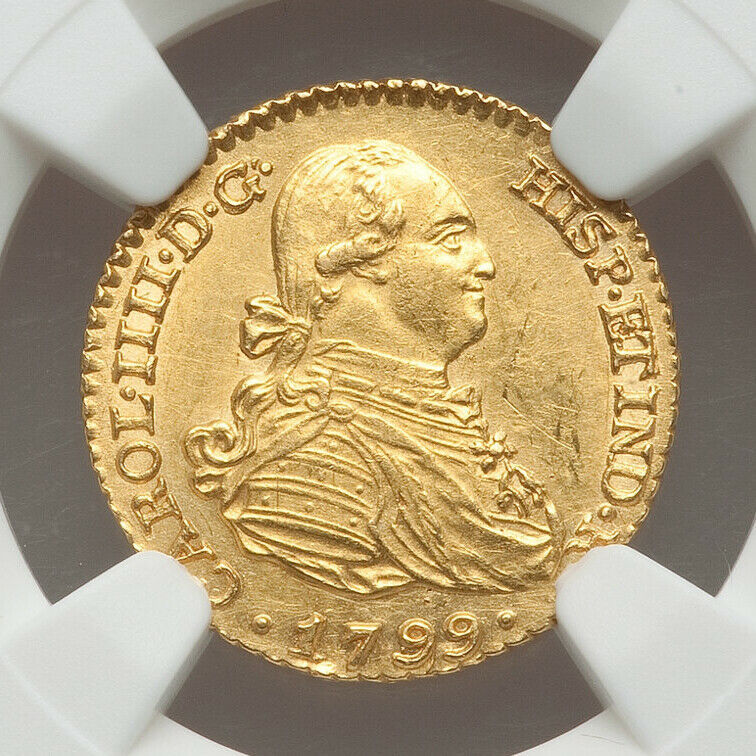 1799-M FA Spain 1 Escudo NGC MS62 Charles IV