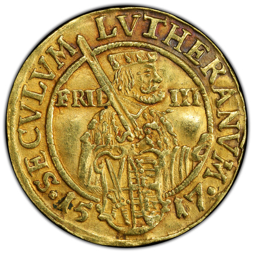 1617 GOLD Germany Saxony Ducat Johann Georg I NGC AU-53 | Gold