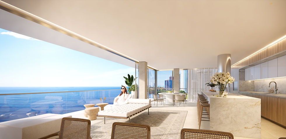 Living integrado confere amplidão ao espaço.