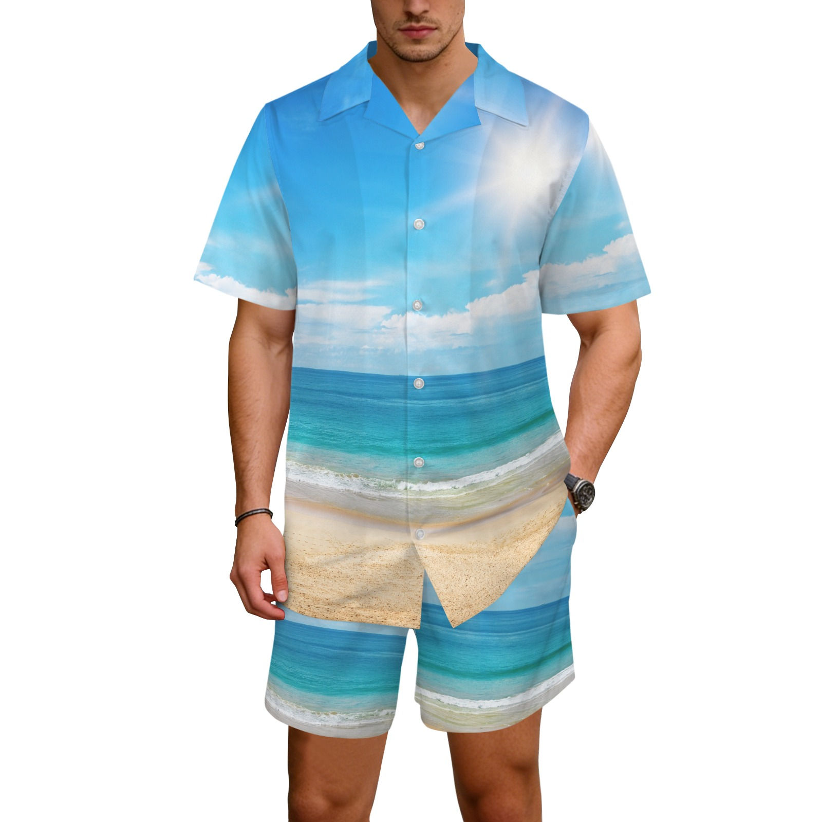 The Baseline Mixed Drop Hawaiian Shirt & Shorts Set