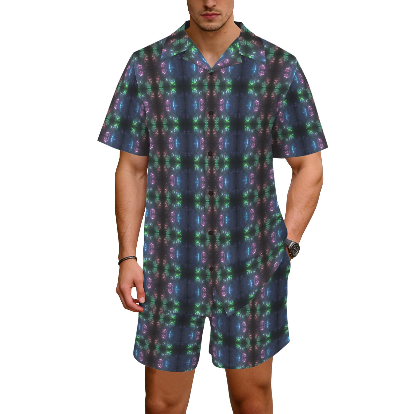 Abyssal Bloom Hawaiian Shirt & Shorts Set