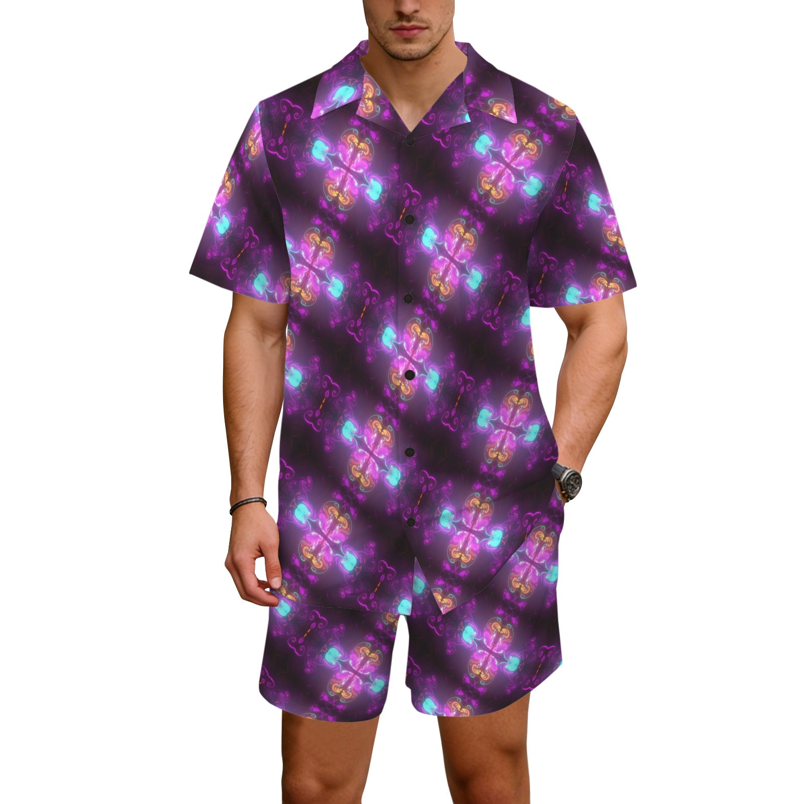 Abyssal Bloom Hawaiian Shirt & Shorts Set