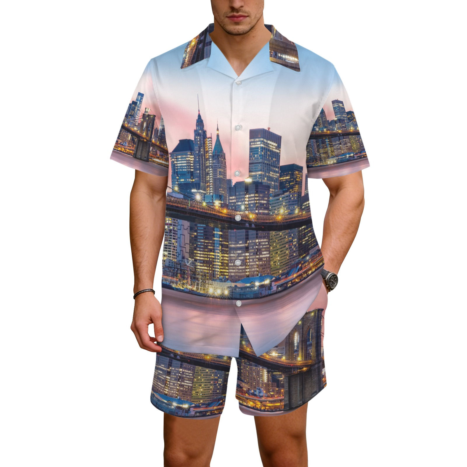 The Baseline Mixed Drop Hawaiian Shirt & Shorts Set