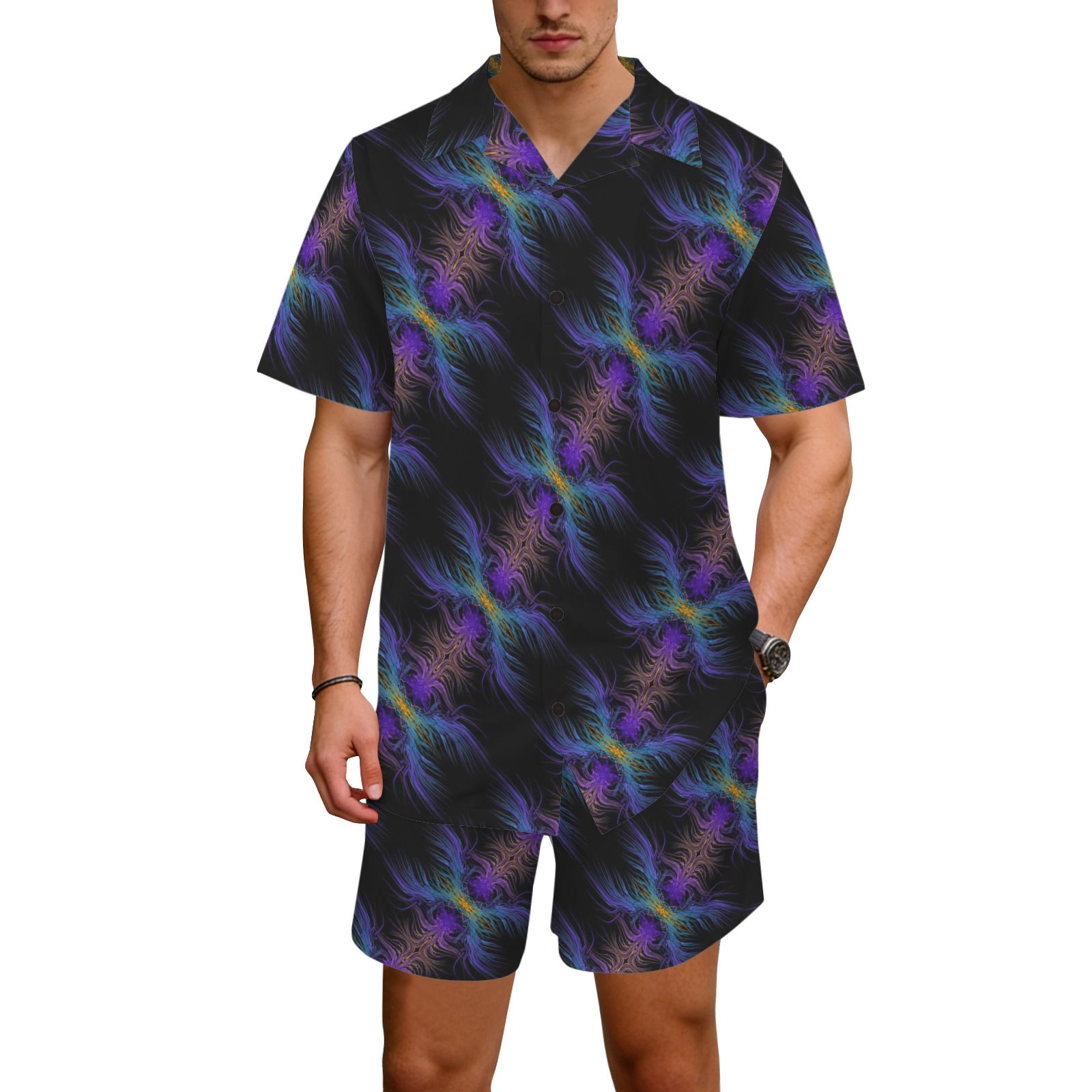Abyssal Bloom Hawaiian Shirt & Shorts Set