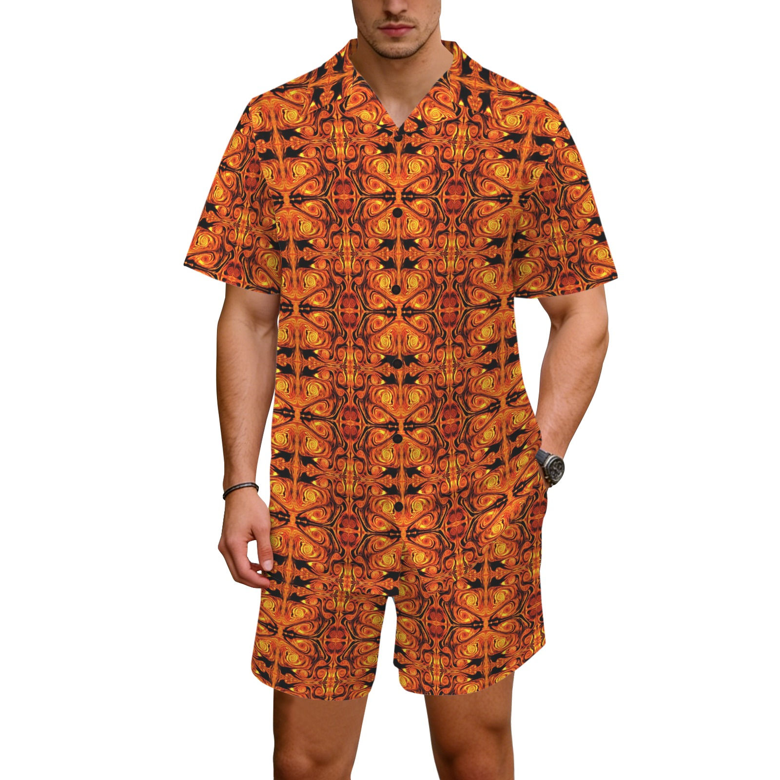 Abyssal Bloom Hawaiian Shirt & Shorts Set