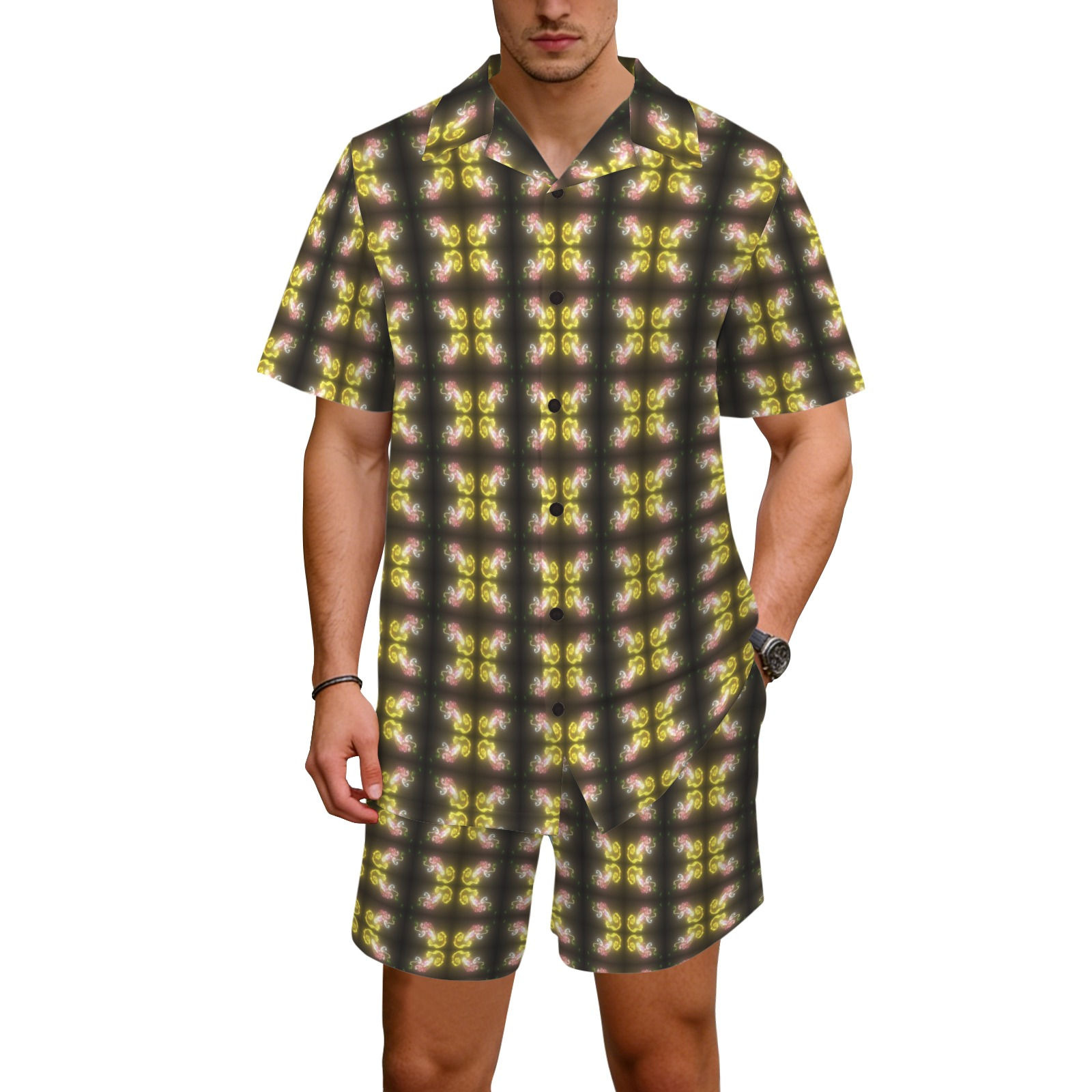 Abyssal Bloom Hawaiian Shirt & Shorts Set