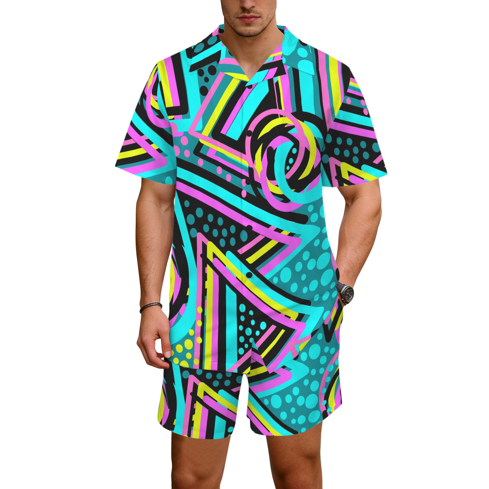 The Baseline Mixed Drop Hawaiian Shirt & Shorts Set