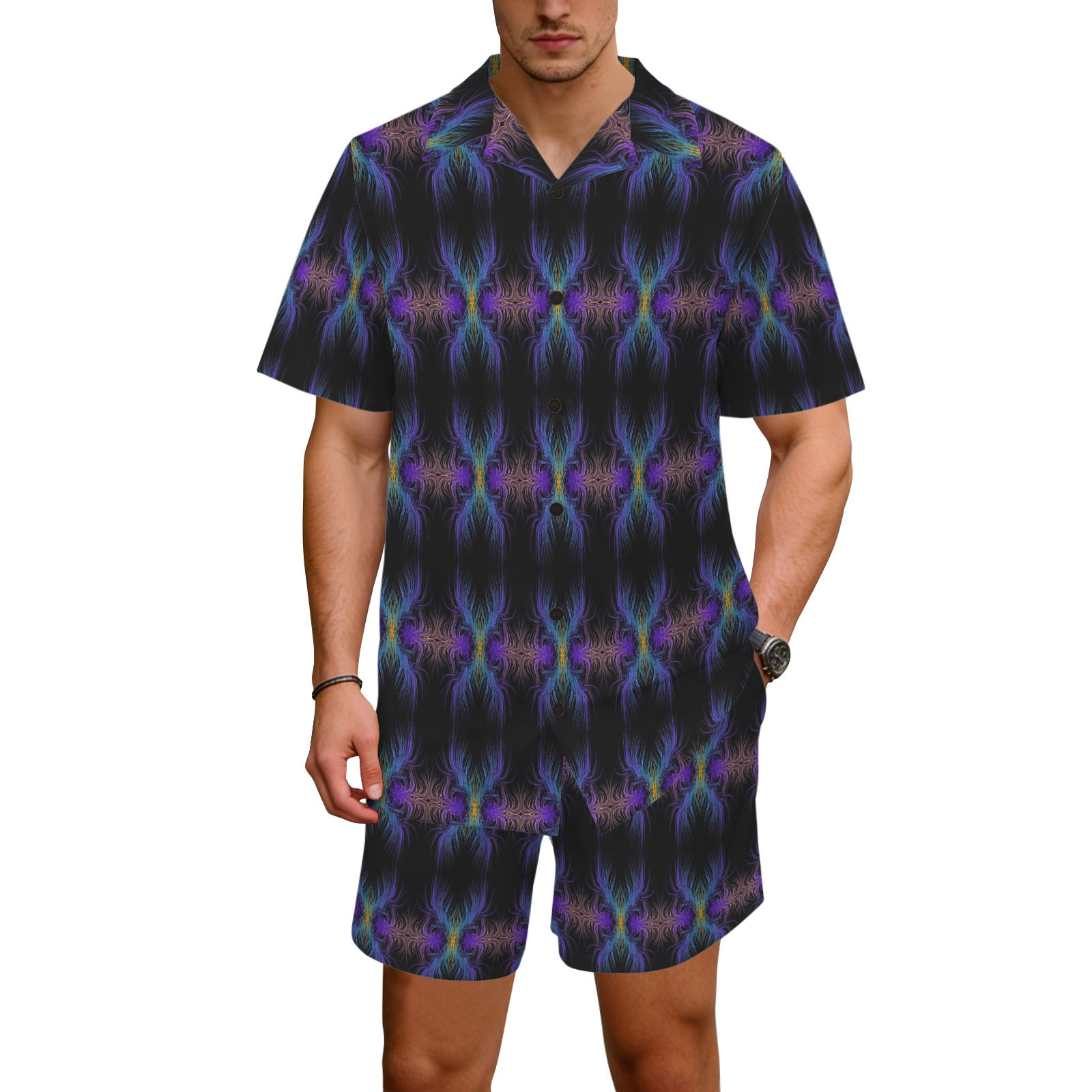 Abyssal Bloom Hawaiian Shirt & Shorts Set
