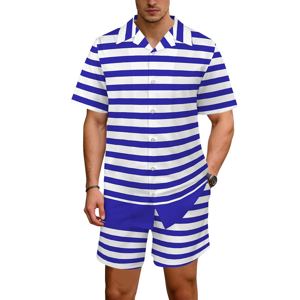 Thumbnail: The Baseline Mixed Drop Hawaiian Shirt & Shorts Set