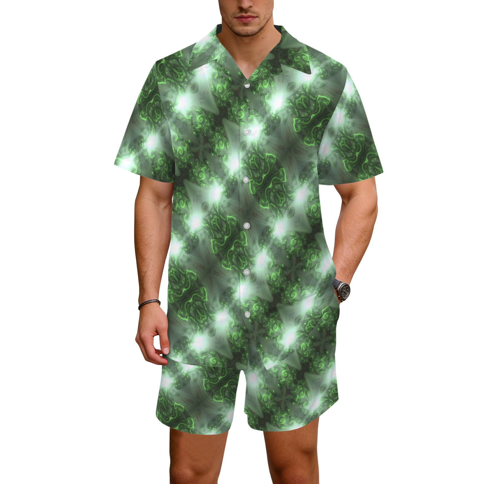 Abyssal Bloom Hawaiian Shirt & Shorts Set