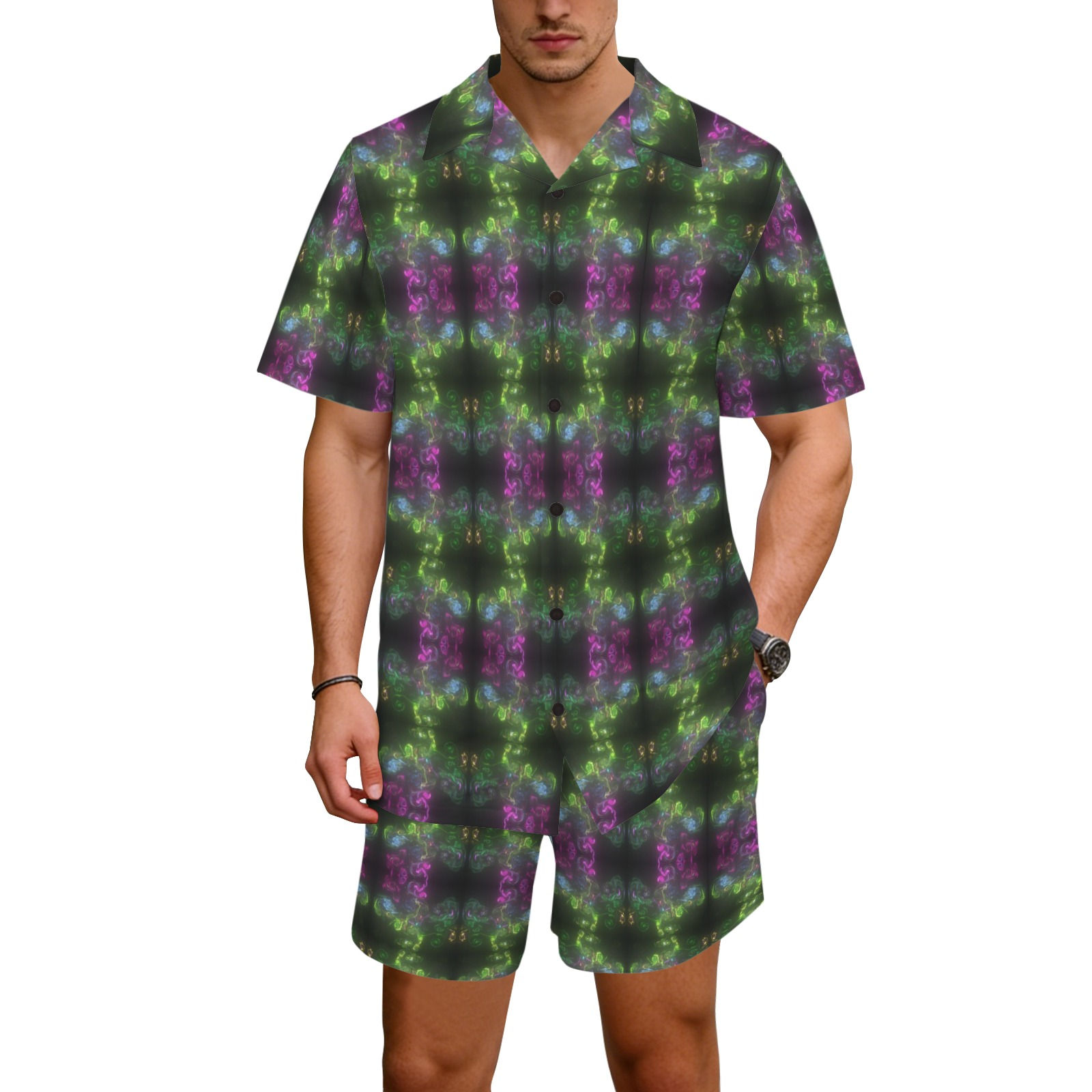 Abyssal Bloom Hawaiian Shirt & Shorts Set