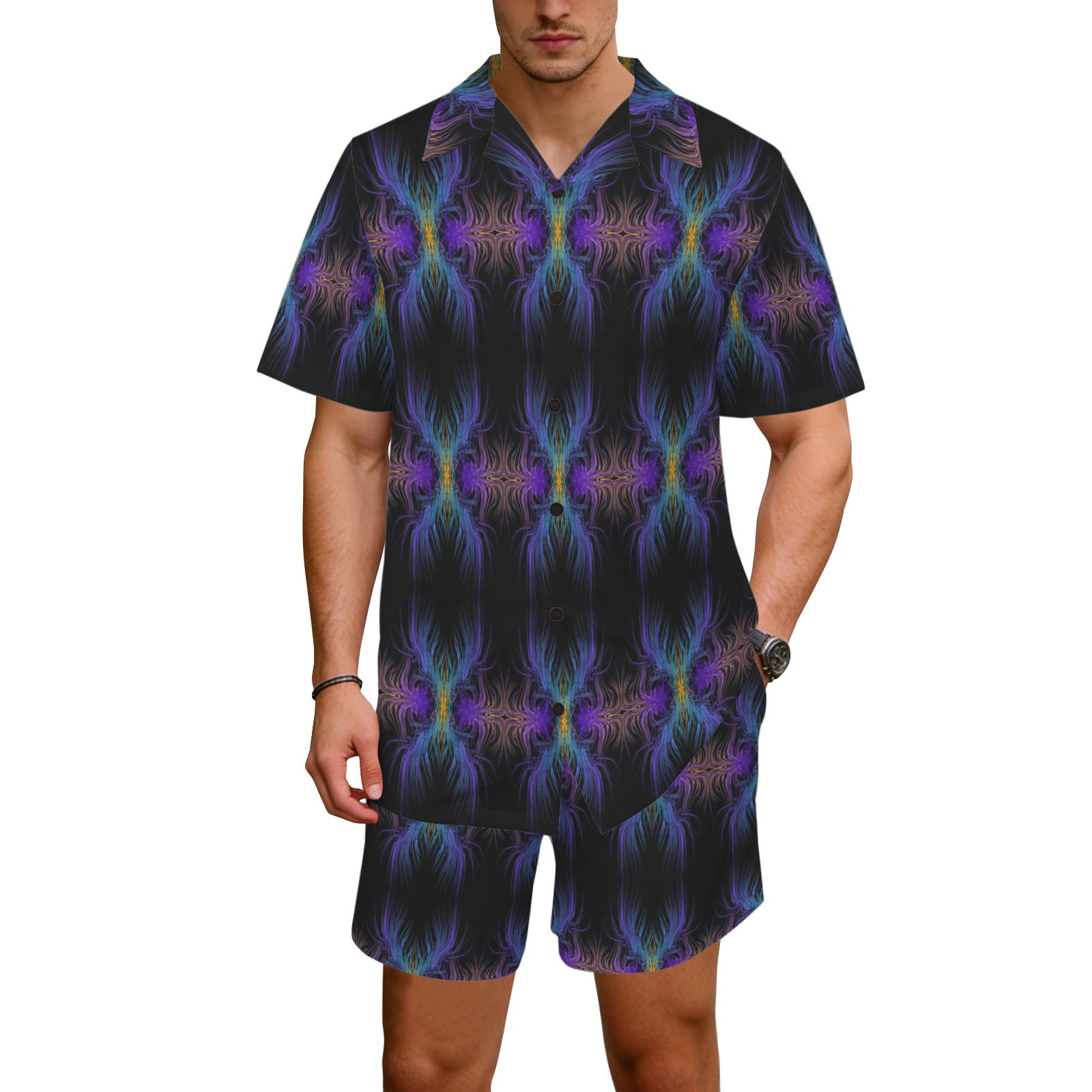 Abyssal Bloom Hawaiian Shirt & Shorts Set