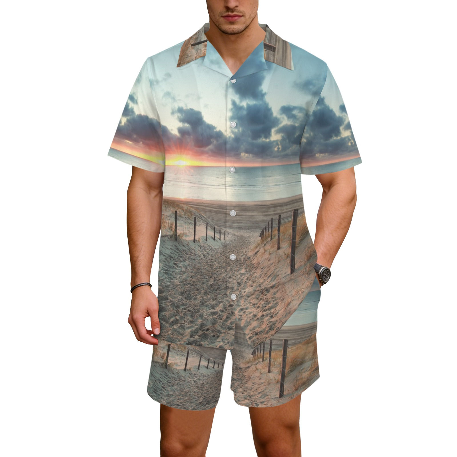 The Baseline Mixed Drop Hawaiian Shirt & Shorts Set
