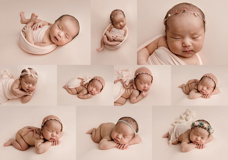 Andover newborn photo shoot, baby girl on a pink blanket