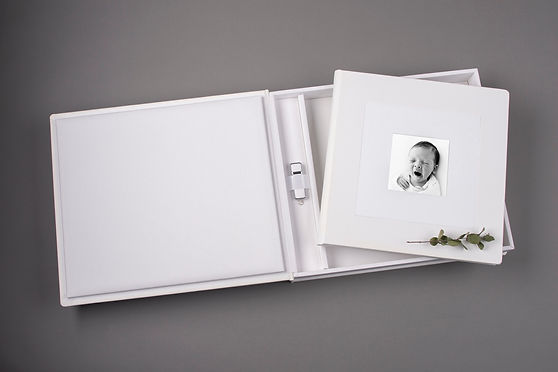 Wiltshire lifestyle newborn photographer photo album and USB