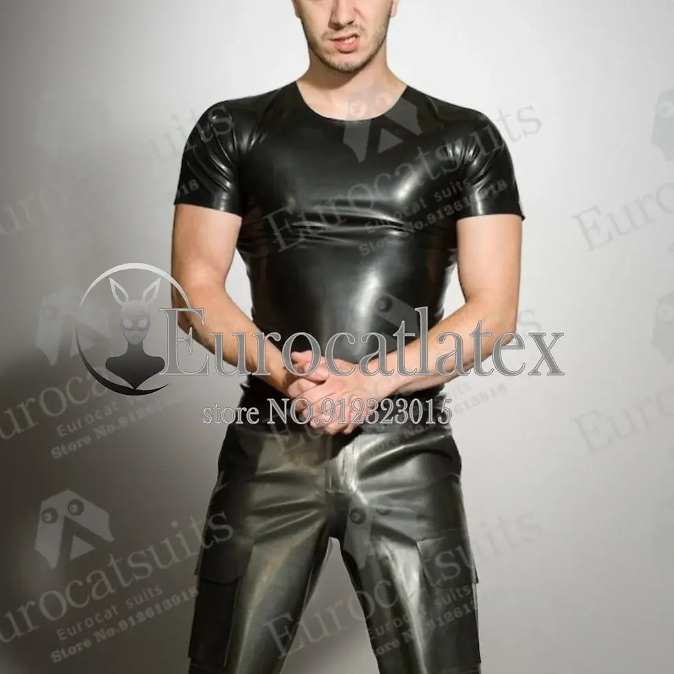 Thumbnail: EurocatLatex Mens T-Shirt Transparent Men Latex  Catsuit Vest Rubber  With
