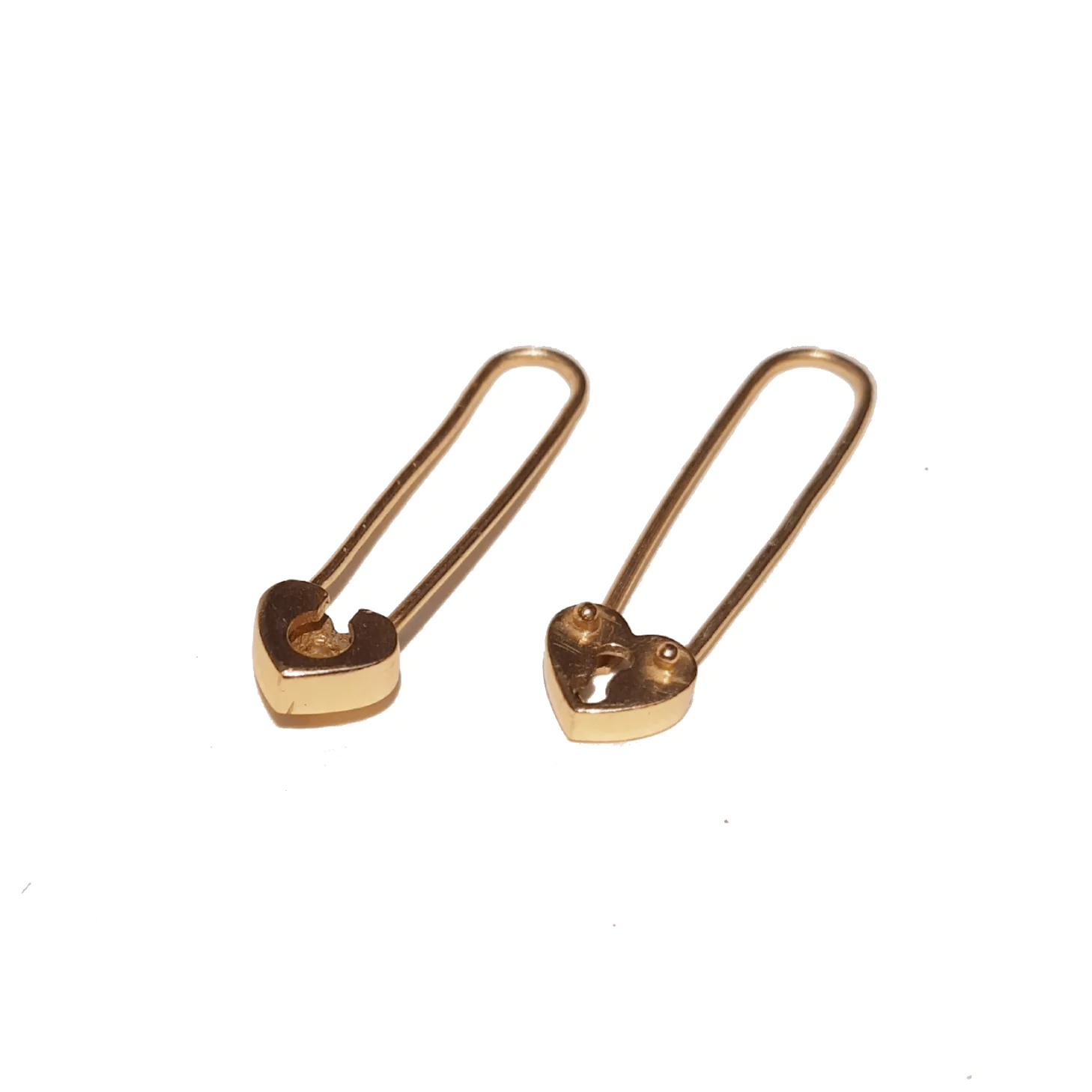 Safety pin 2024 heart earrings