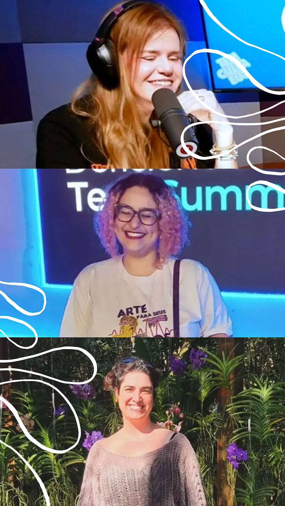 Foto reprodução: Entrevistadas Aline Hack, Ariel Machado, Jazz Rider - Acervo digital
