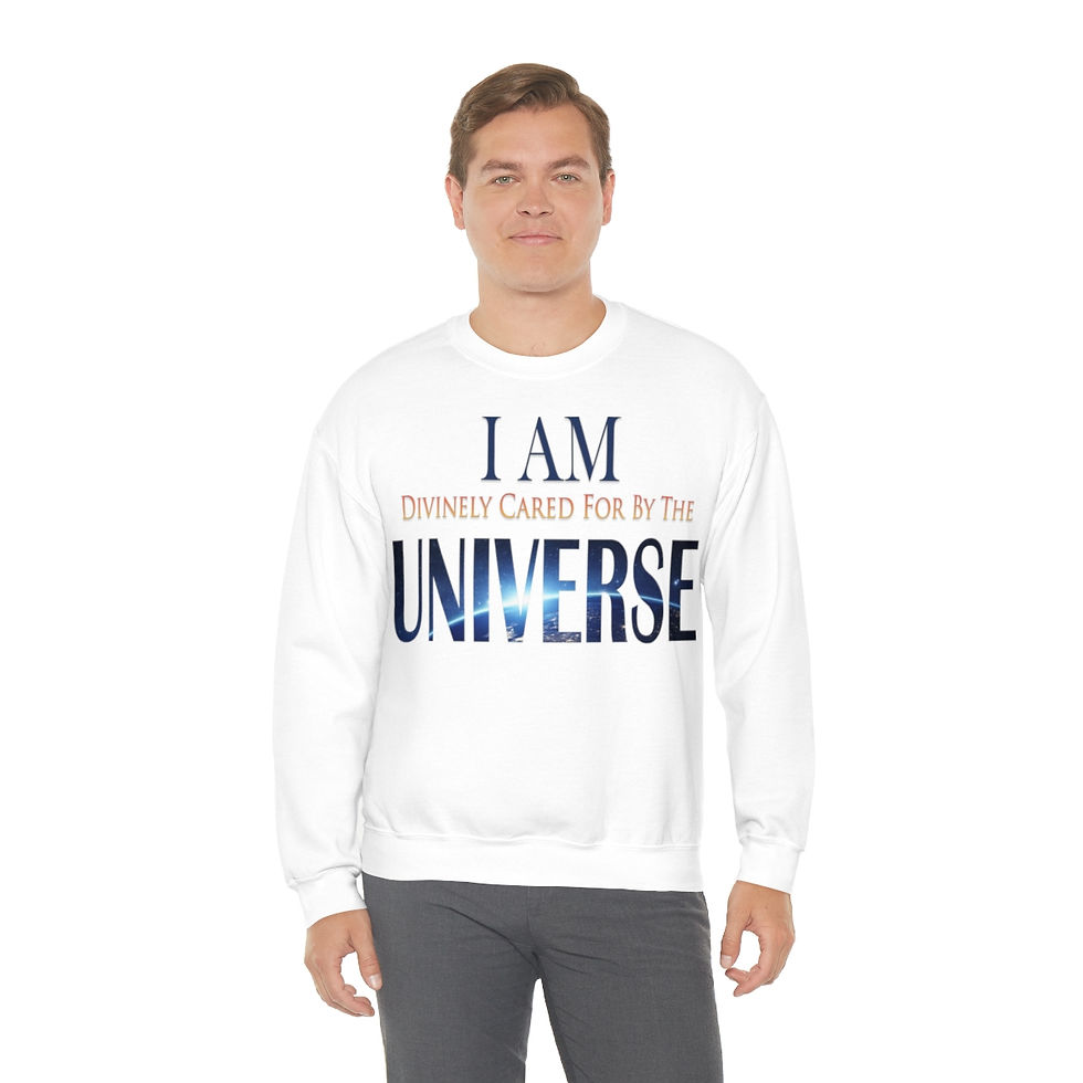 Thumbnail: I AM Divinely Cared For By The Universe: Crewneck Sweatshirt