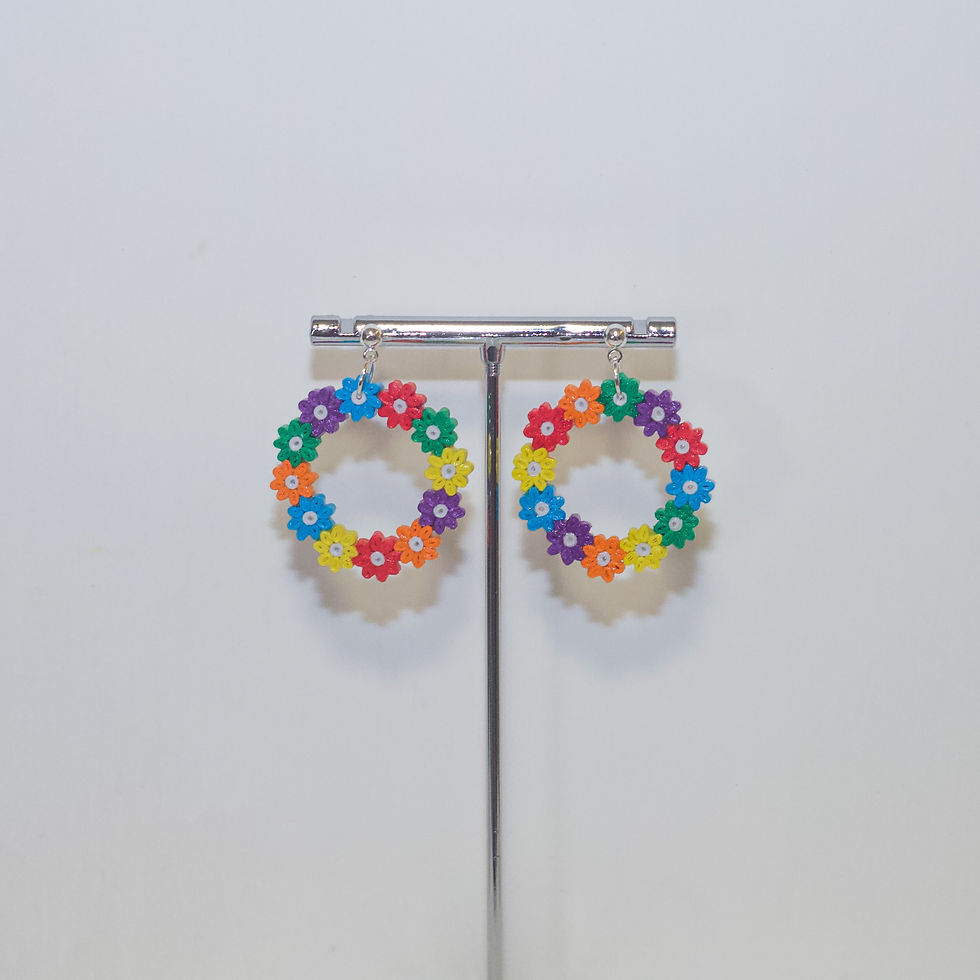 Thumbnail: Mini Floral Blossom Wreath Earrings
