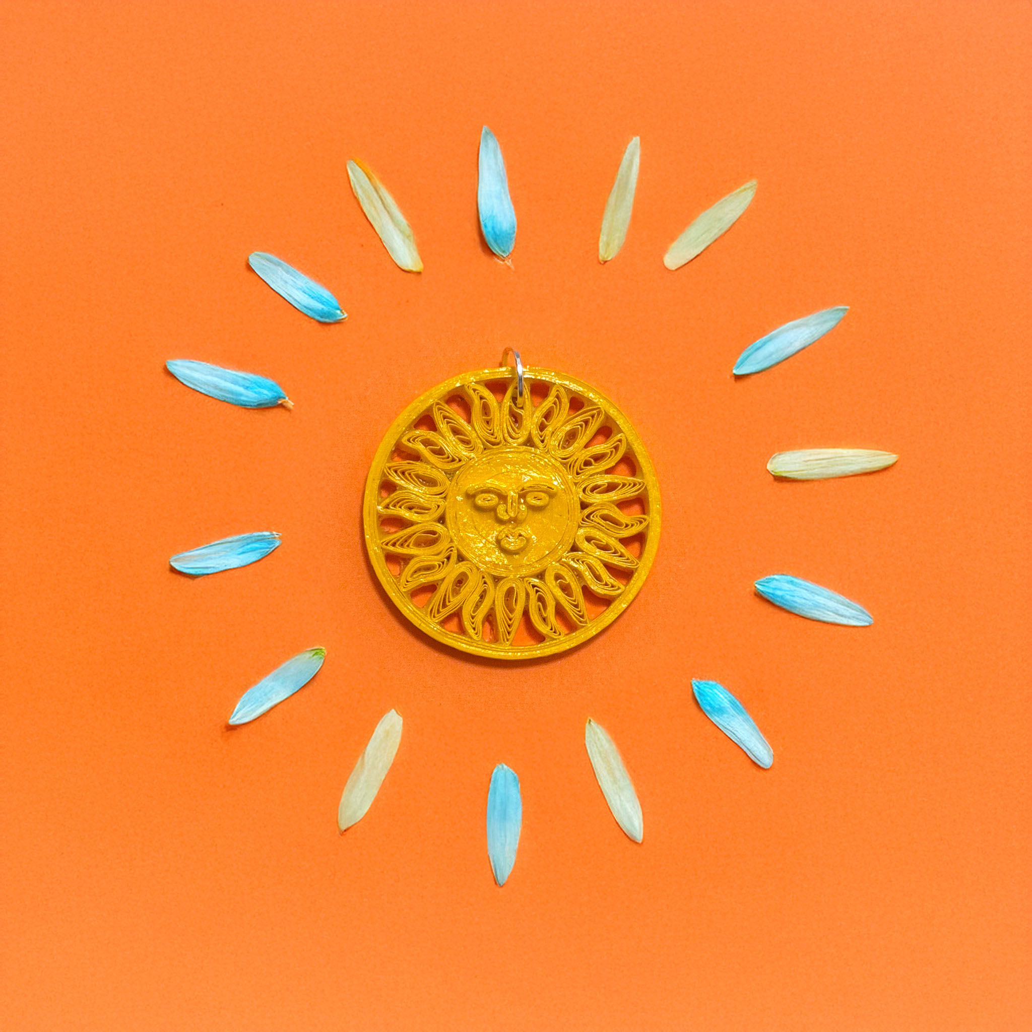 Golden Sun of May Pendant Necklace