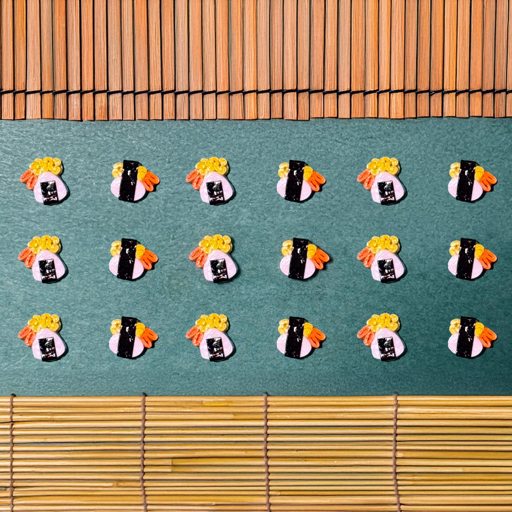 Japanese Tempura Shrimp Sushi & Onigiri Stud Earrings