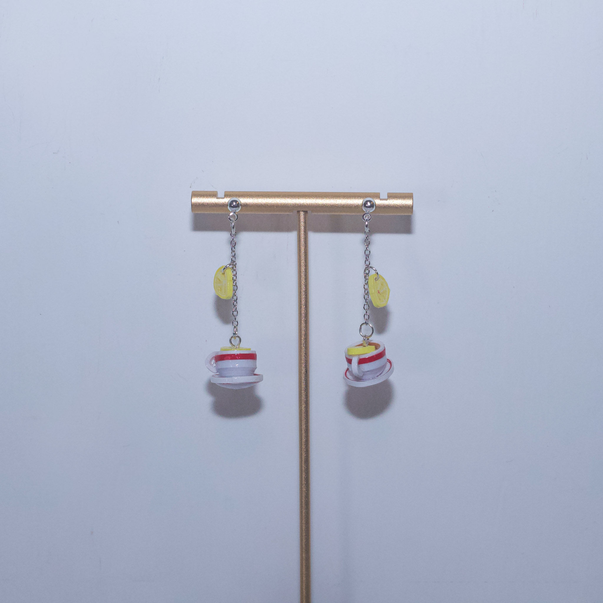Hong Kong Cha Chaan Teng Hot Lemon Tea Dangle Earrings