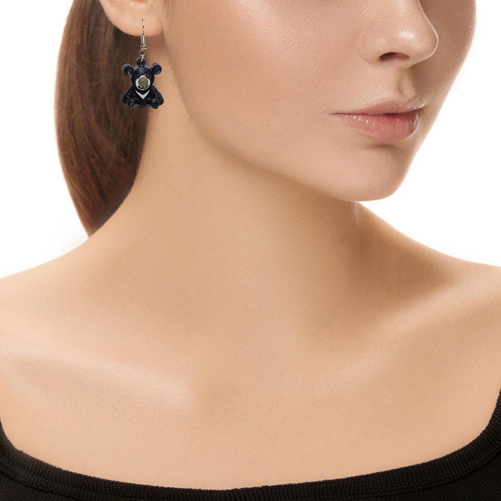 Thumbnail: Taiwanese Formosan Black Bear Earrings