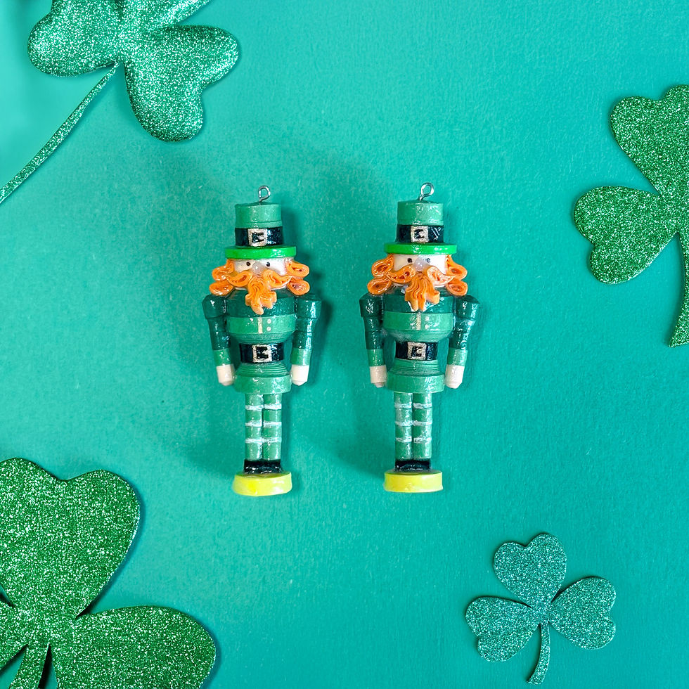 St. Patrick's Day Nutcracker Ornament Earrings
