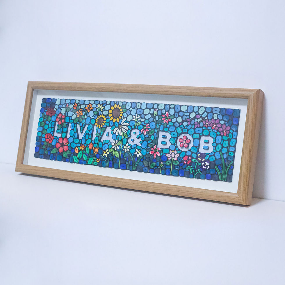 Thumbnail: Customised Fascinating Floral Stained Glass Framed Art