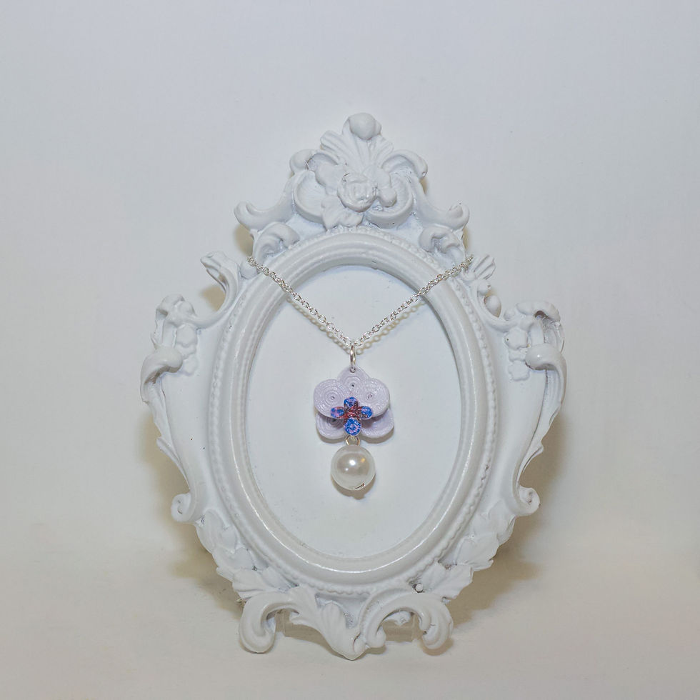 Thumbnail: Pearly White Orchids Necklace