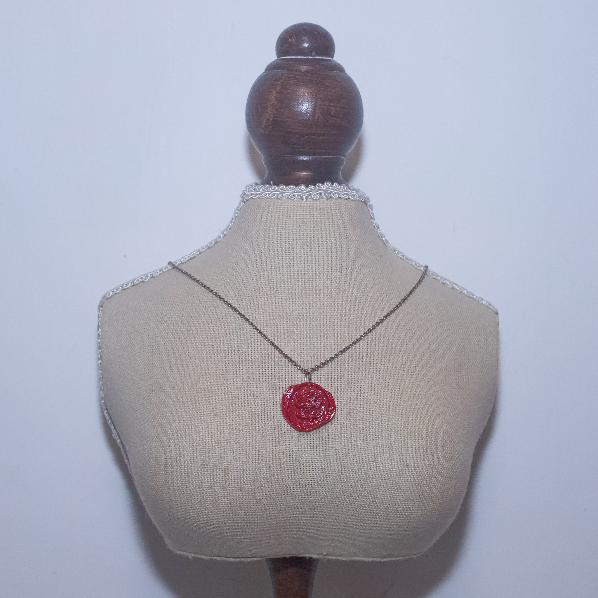 Floral Wax Seal Stamp Necklace