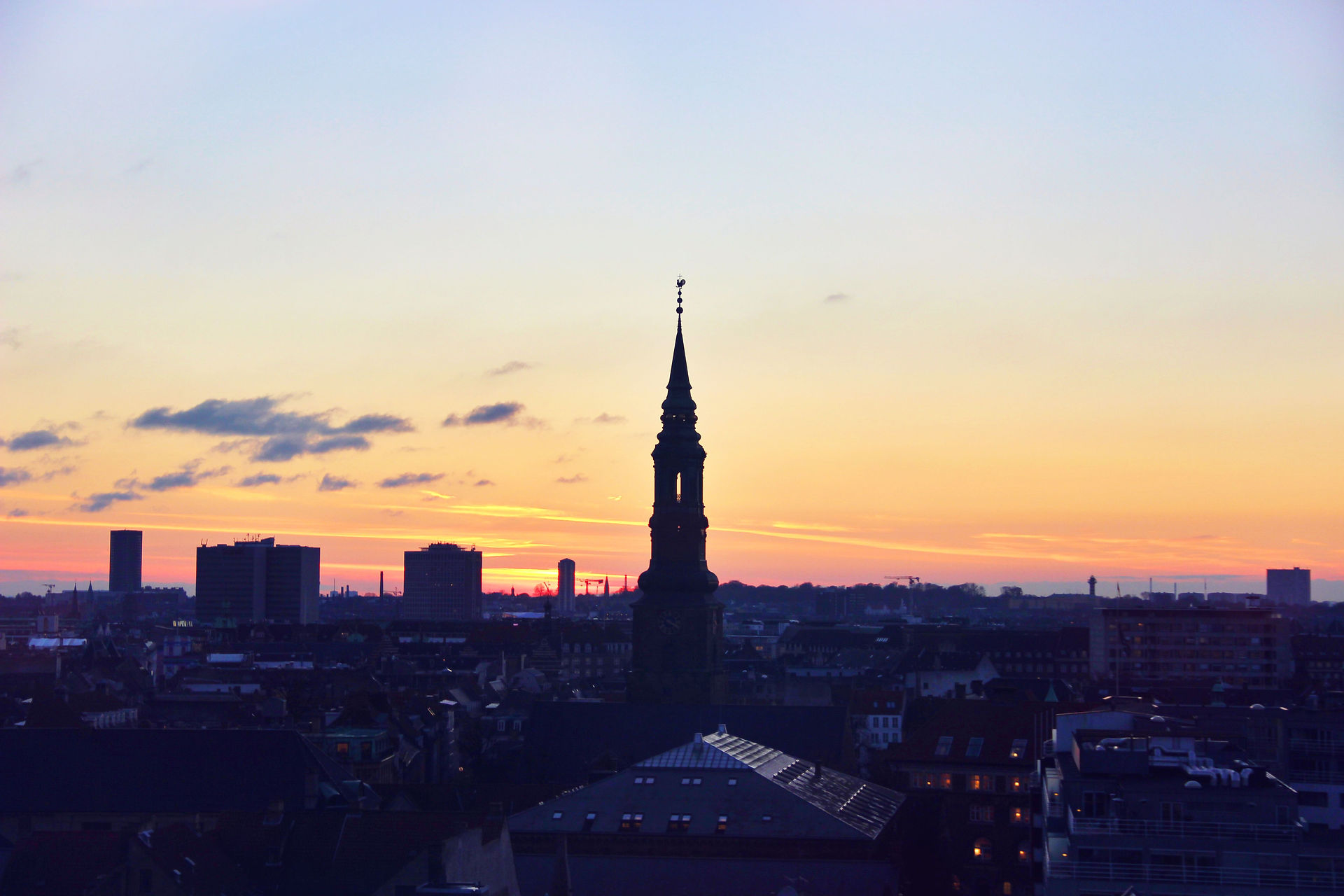City view from The Round Tower, Copenhagen, Denmark