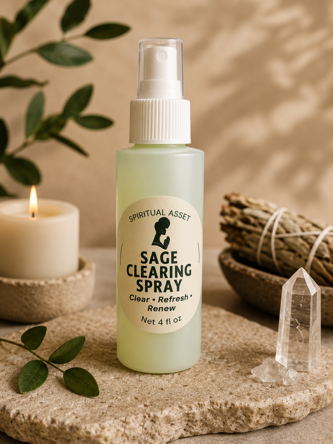 Spiritual Asset Sage Clearing Spray- 4 oz