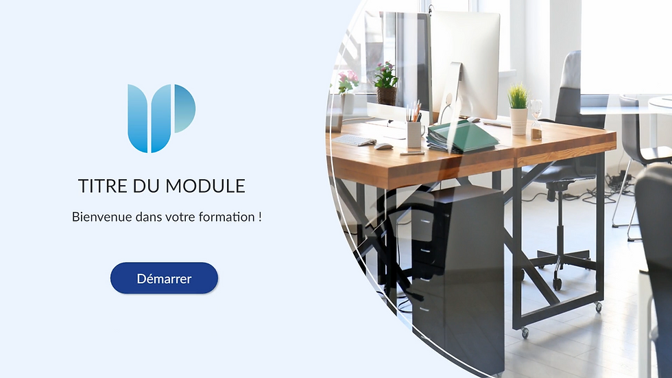 Diapositive d'accueil du template entreprise bleu