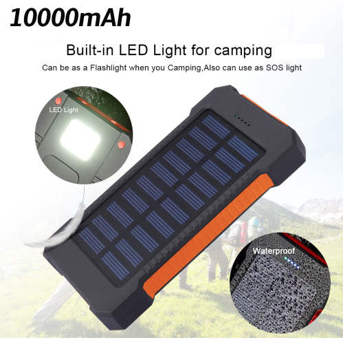 Thumbnail: Waterproof Solar Charging 10000mAh Battery Backup